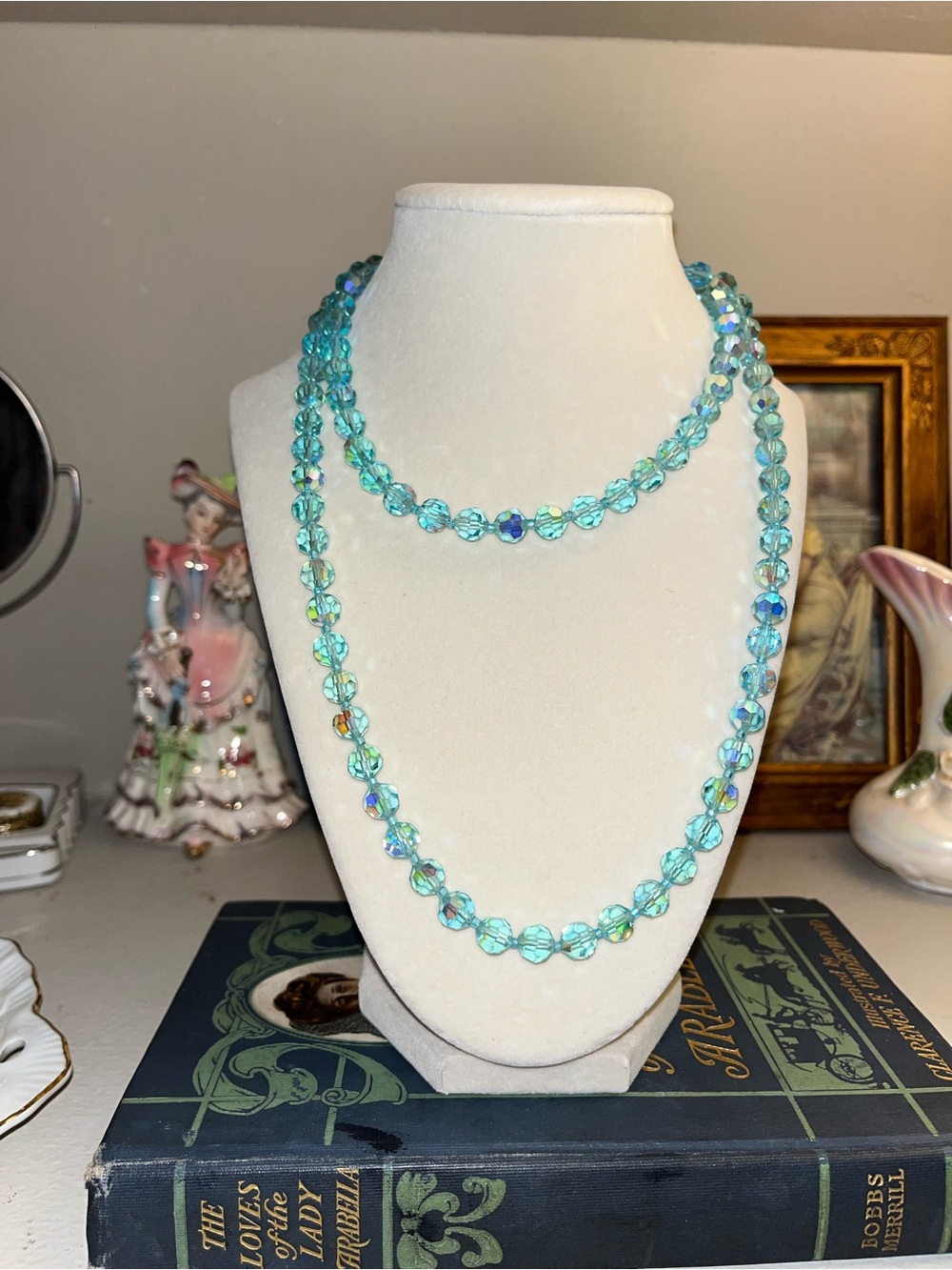 Blue Glass Bead Necklace